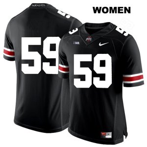 Women's NCAA Ohio State Buckeyes Isaiah Prince #59 College Stitched No Name Authentic Nike White Number Black Football Jersey PX20S02ID